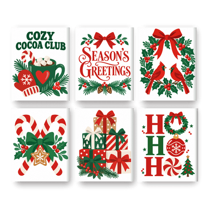 6 Mini Paintings | Kerst Iconen Set - Schilder Op Nummers