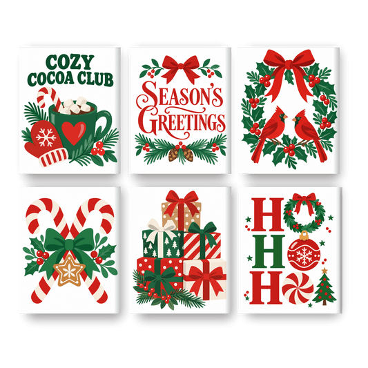 6 Mini Paintings | Kerst Iconen Set - Schilder Op Nummers