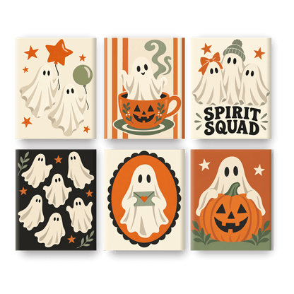 6 Mini Paintings | Vriendelijke Spoken Set - Schilder Op Nummers