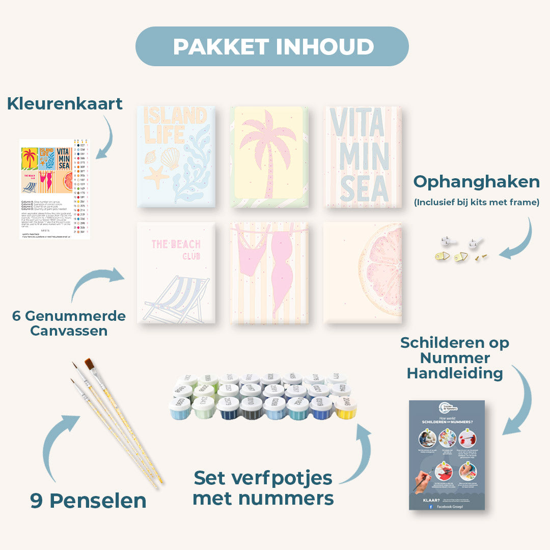 6 Mini Paintings | Island life set