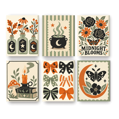 6 Mini Paintings | Botanisch Toverboek Set - Schilder Op Nummers
