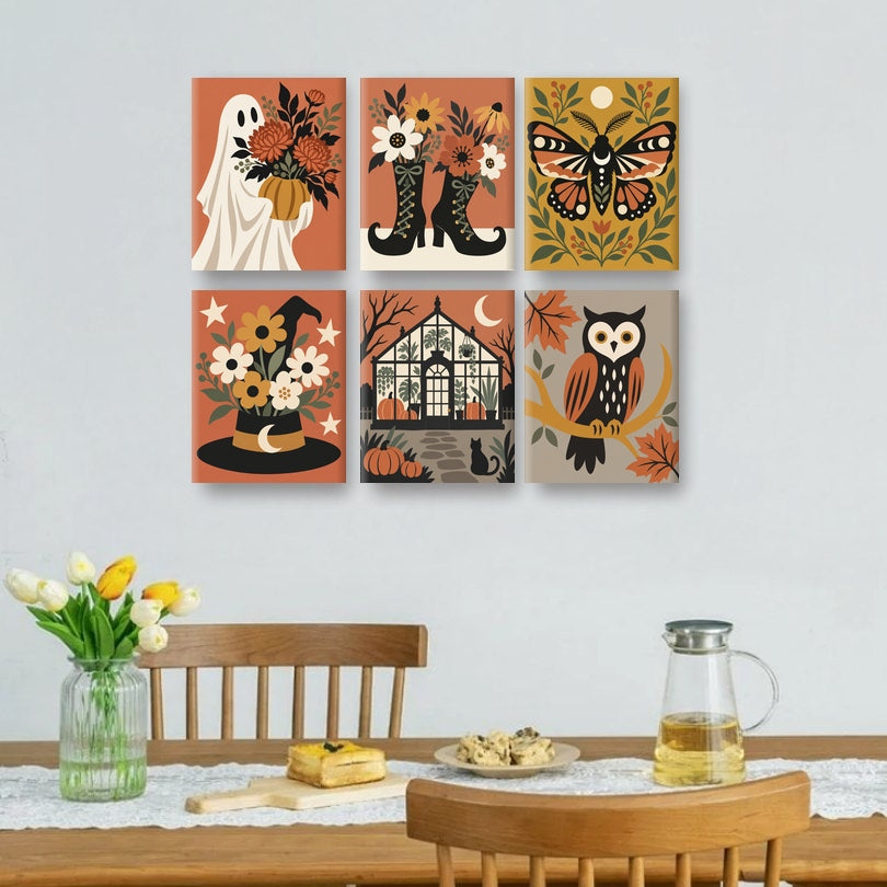 6 Mini Paintings | Herfst Botanische Magie Set