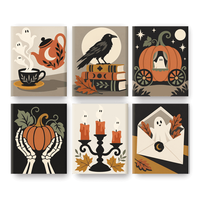 6 Mini Paintings | Vintage Bezweringen Set - Schilder Op Nummers
