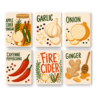 6 Mini Paintings | Fire Cider Set - Schilder Op Nummers