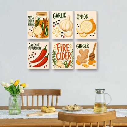 6 Mini Paintings | Fire Cider Set