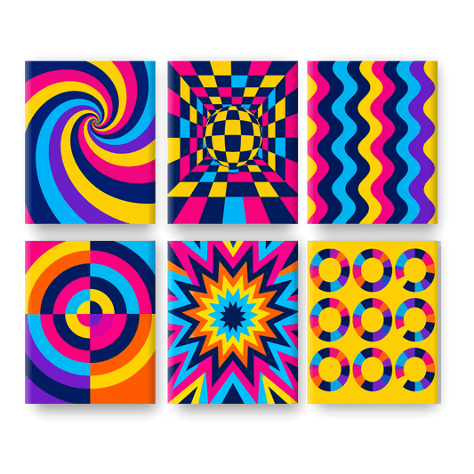 6 Mini Paintings | Psychedelische Patronen Set - Schilder Op Nummers