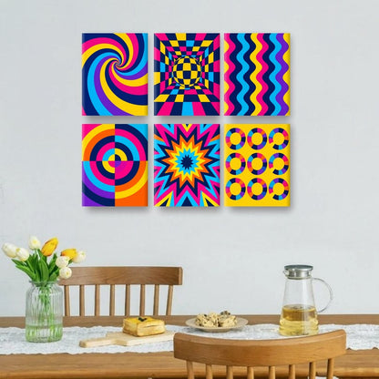 6 Mini Paintings | Psychedelische Patronen Set