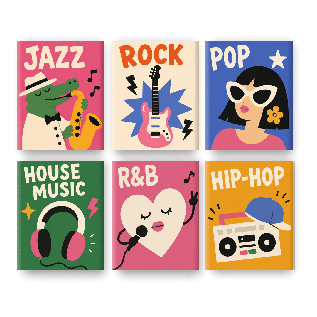 6 Mini Paintings | Ritme Collectie Set - Schilder Op Nummers