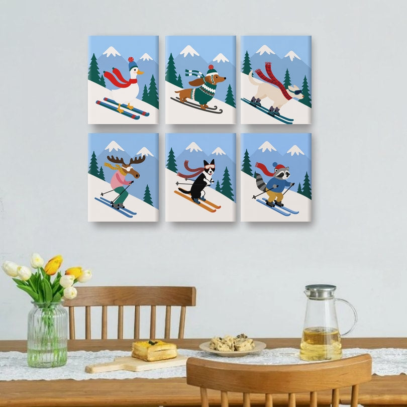 6 Mini Paintings | Ski Maatjes Set