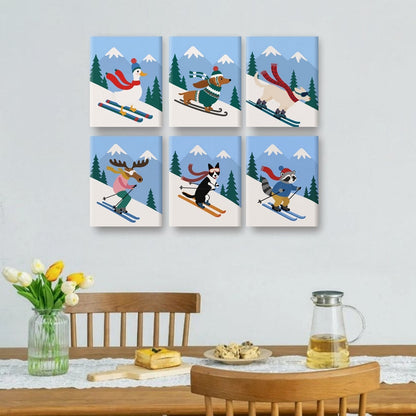 6 Mini Paintings | Ski Maatjes Set