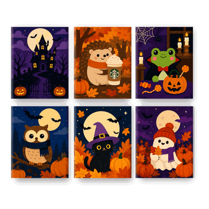 6 Mini Paintings | Spooky Maatjes Set - Schilder Op Nummers