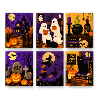 6 Mini Paintings | Heksen Nachten Set - Schilder Op Nummers