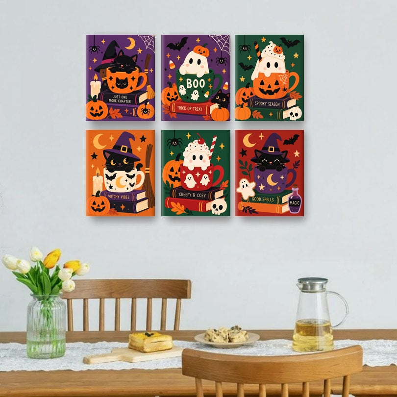 6 Mini Paintings | Halloween Boeken & Kopjes Set