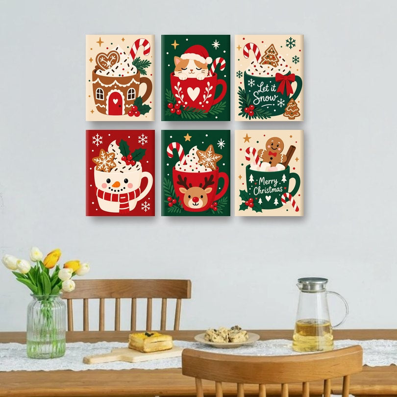 6 Mini Paintings | Feestelijke Drankjes Set