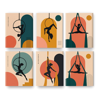6 Mini Paintings | Luchtacrobatiek Set - Schilder Op Nummers