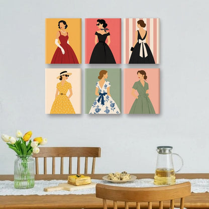 6 Mini Paintings | Retro Mode Iconen Set