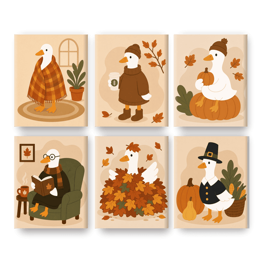 6 Mini Paintings | Herfst Gans Set - Schilder Op Nummers