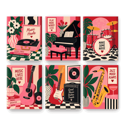 6 Mini Paintings | Good Vibes Muziek Set