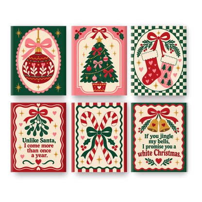 6 Mini Paintings | Coquette Kerst Set