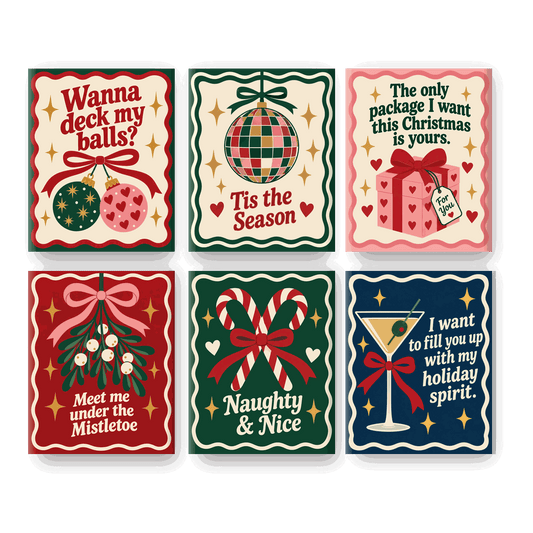 6 Mini Paintings | Grappige Kerst Quotes Set