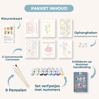 6 Mini Paintings | Italiaanse smaken set