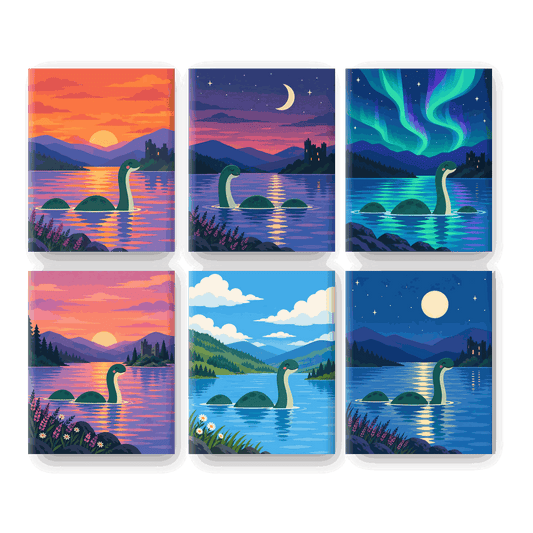 6 Mini Paintings | Schattige Nessie Set