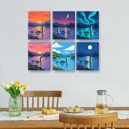6 Mini Paintings | Schattige Nessie Set