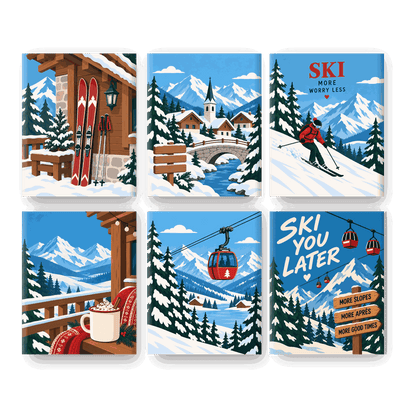 6 Mini Paintings | Winter Chalet Set
