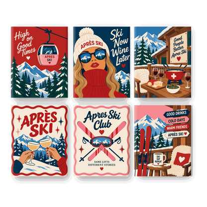 6 Mini Paintings - Après-Ski Girls Set