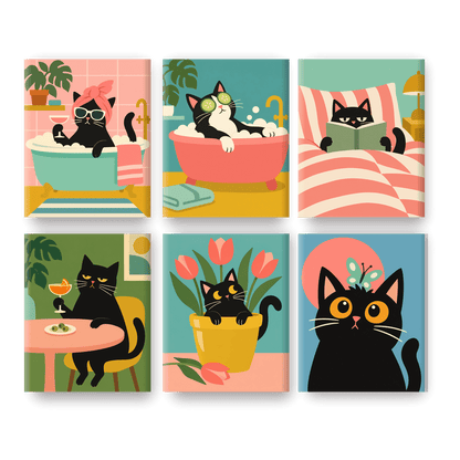 6 Mini Paintings | Kat Spa Dag Set