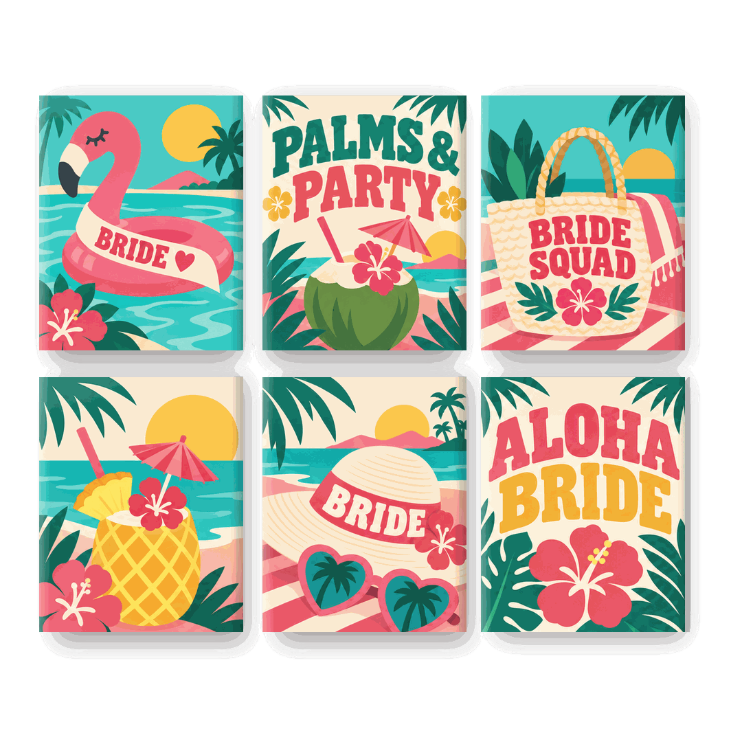 6 Mini Paintings | Aloha Bruid Set