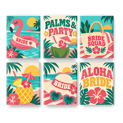6 Mini Paintings | Aloha Bruid Set