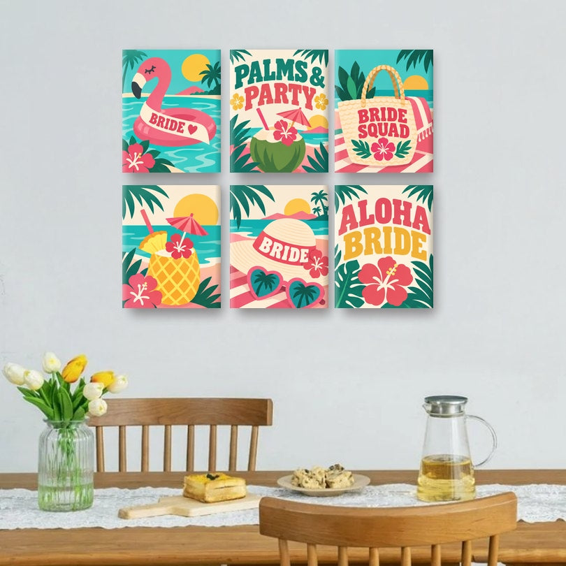 6 Mini Paintings | Aloha Bruid Set