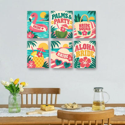 6 Mini Paintings | Aloha Bruid Set