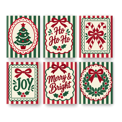 6 Mini Paintings | Feestelijke Strikken Set