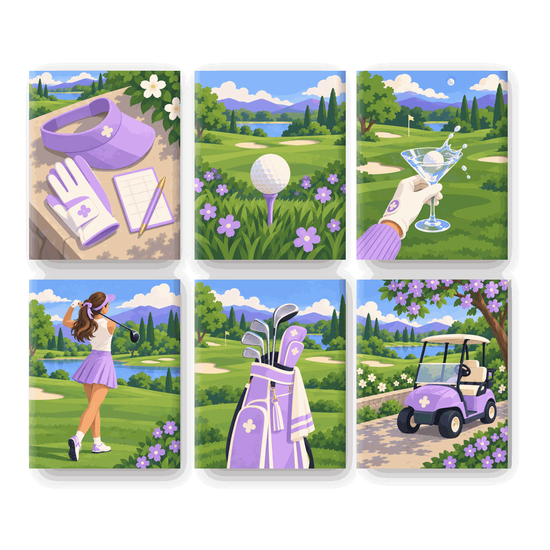 6 Mini Paintings | Lavendel Verbinding Set