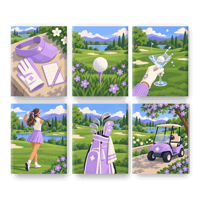 6 Mini Paintings | Lavendel Verbinding Set