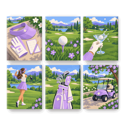6 Mini Paintings | Lavendel Verbinding Set