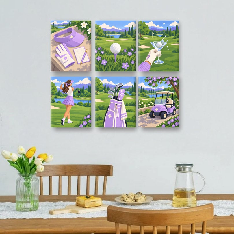 6 Mini Paintings | Lavendel Verbinding Set