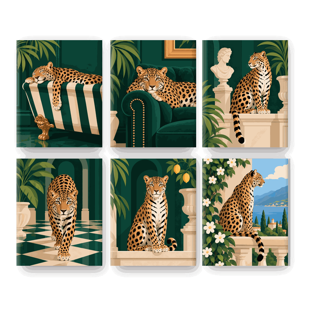 6 Mini Paintings | Luipaard Lounge Set