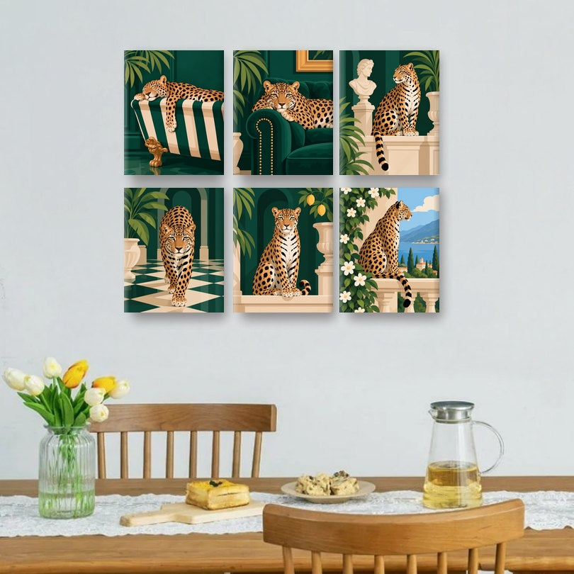 6 Mini Paintings | Luipaard Lounge Set