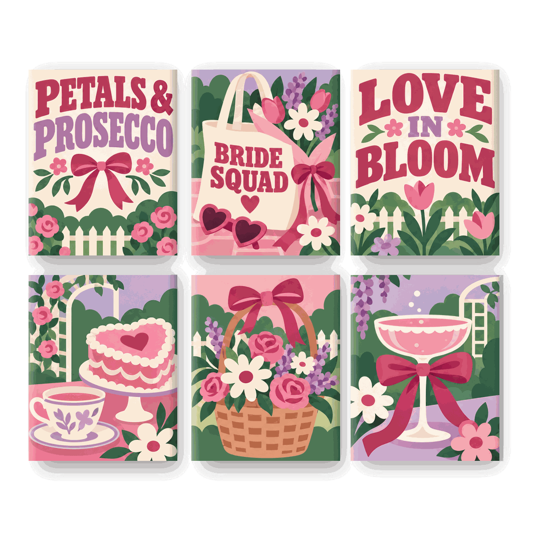 6 Mini Paintings | Bloemblaadjes & Prosecco Set