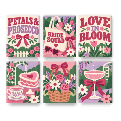 6 Mini Paintings | Bloemblaadjes & Prosecco Set