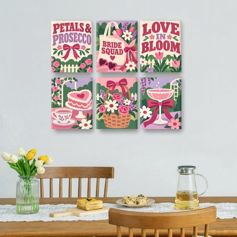 6 Mini Paintings | Bloemblaadjes & Prosecco Set