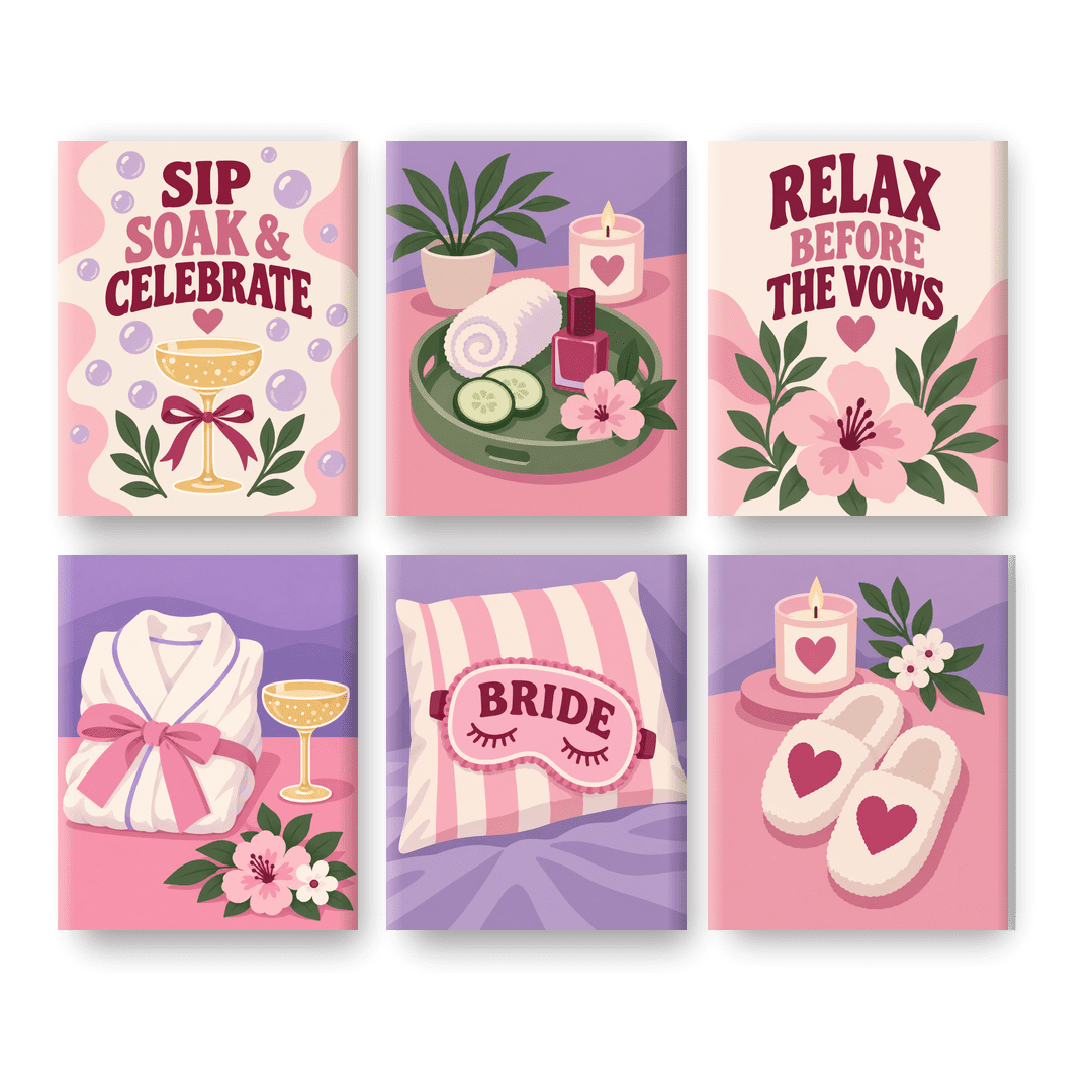 6 Mini Paintings | Relax Before the Vows Set