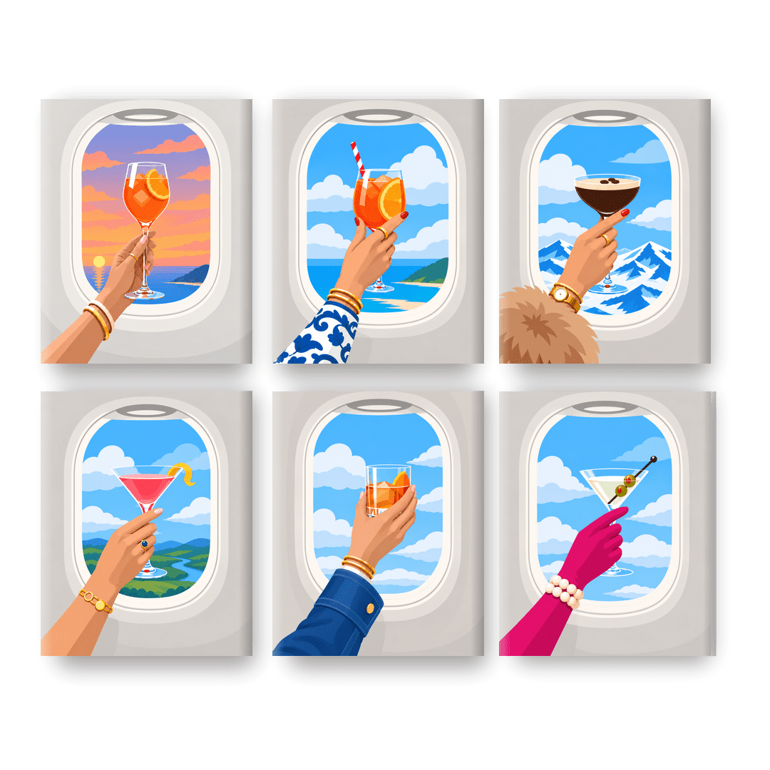 6 Mini Paintings | Sky High Sips Set