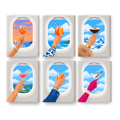 6 Mini Paintings | Sky High Sips Set