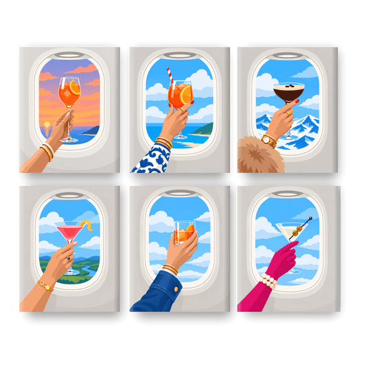 6 Mini Paintings | Sky High Sips Set