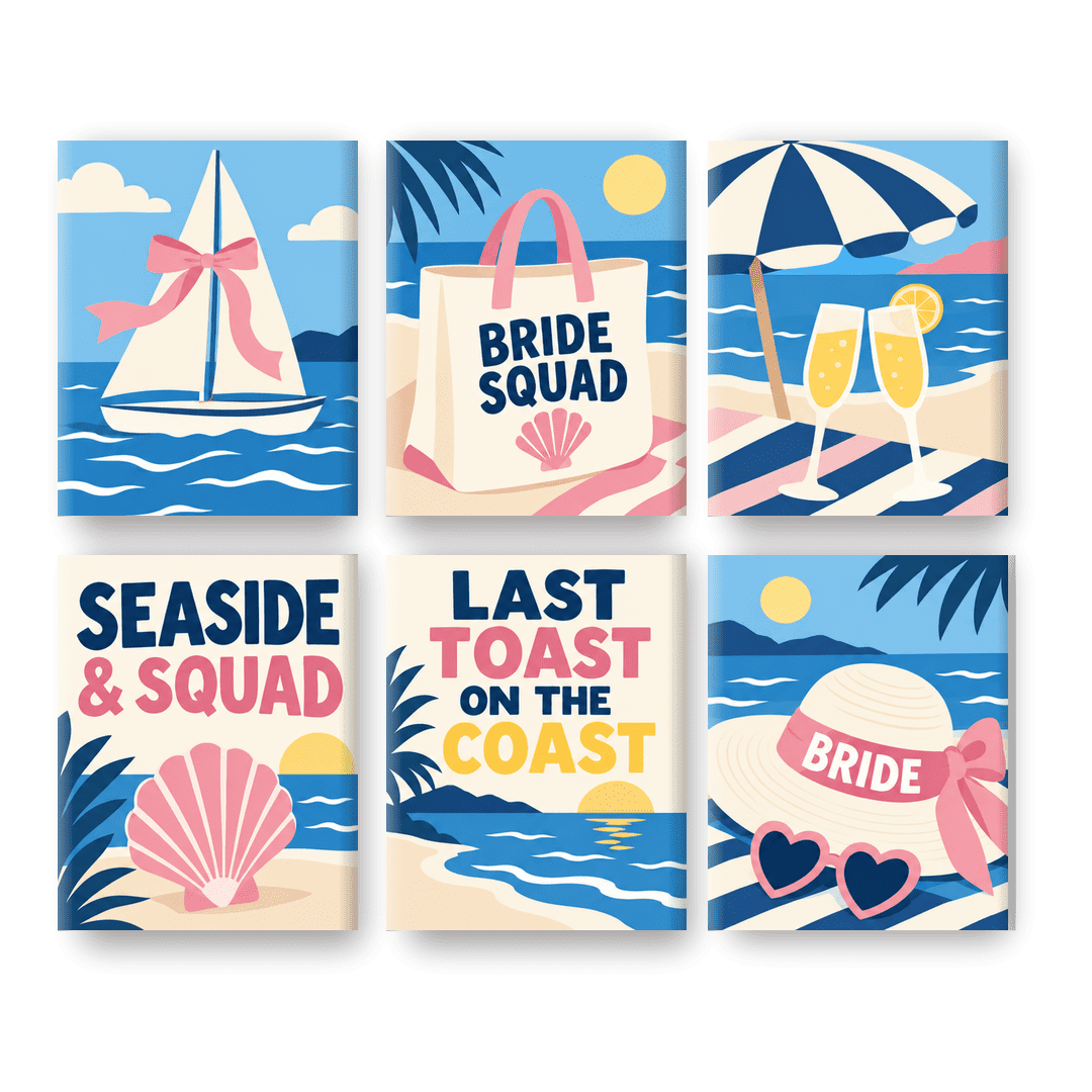 6 Mini Paintings | Toast on the Coast Set