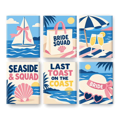 6 Mini Paintings | Toast on the Coast Set